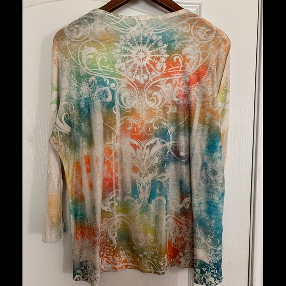 Reba Multicolored Rhinestone Top - Picture 2 of 7